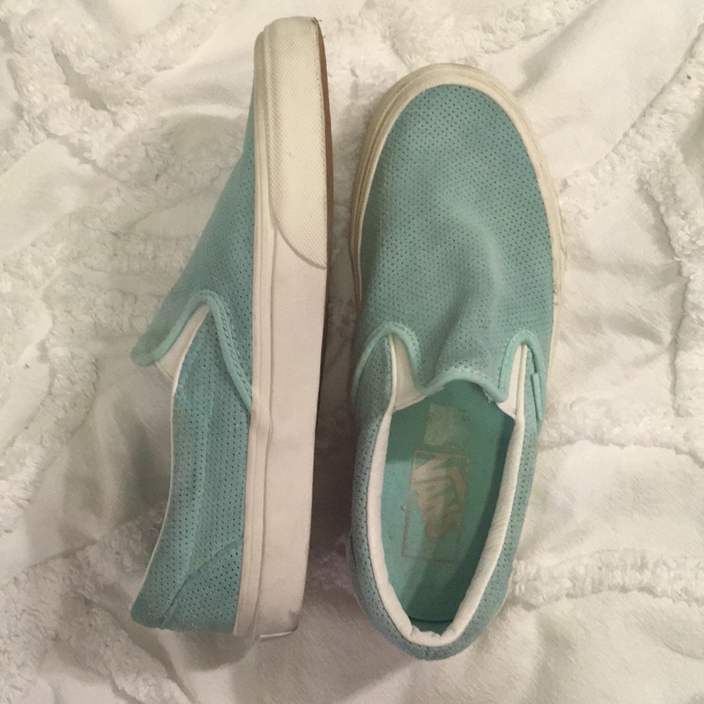Very Gently worn aqua blue suede vans